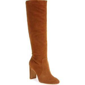 Dolce Vita Tall Suede Knee-High Boots in Cognac